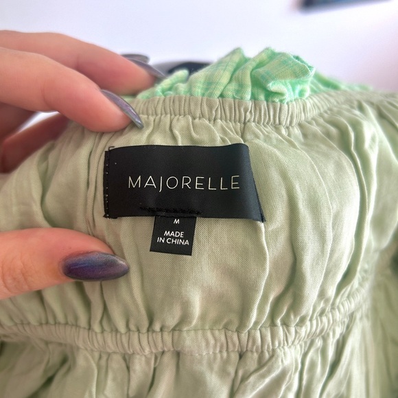 Majorelle Mint Gingham Halter Ruffle Dress – Size M - Picture 6 of 13